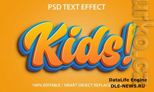 Editable text effect kids premium psd