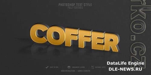 Coffer text style effect template design premium psd