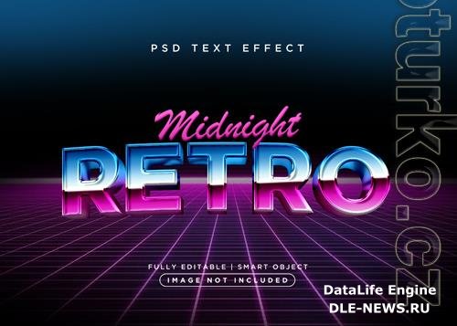 3d style retro text effect premium psd