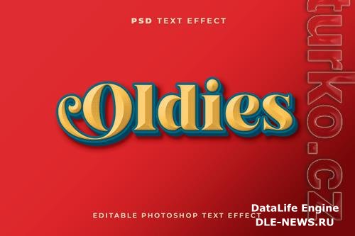 3d oldies text effect template with vintage style premium psd