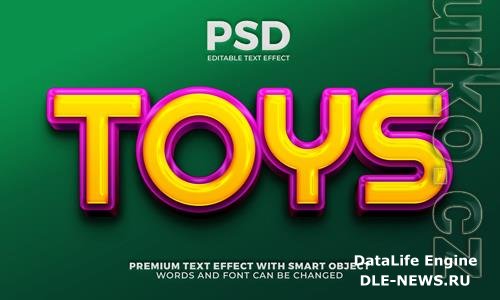 Toys kids 3d editable text effect premium psd