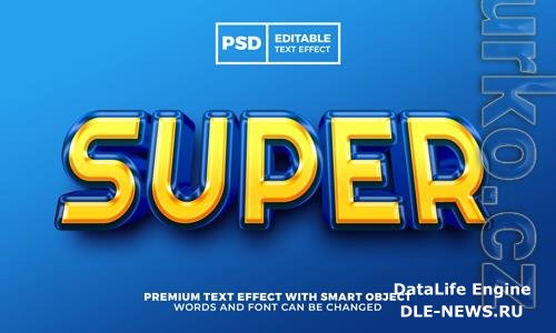 Super hero 3d editable text effect style premium psd