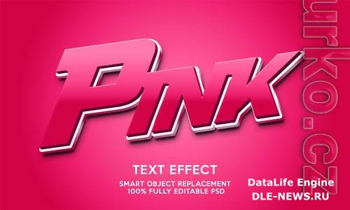 Pink text effect template psd