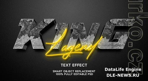 King lagend text effect template psd