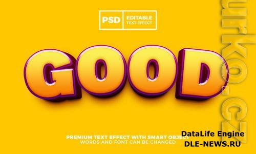 Good cartoon 3d editable text effect premium psd