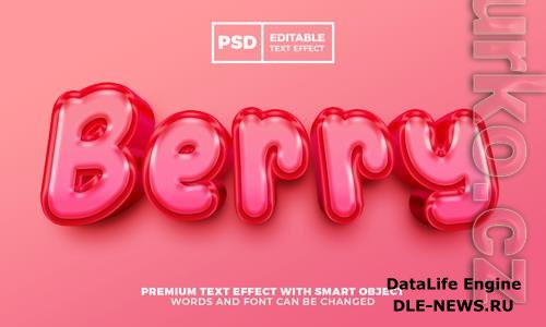 Fresh berry 3d editable text effect style premium psd