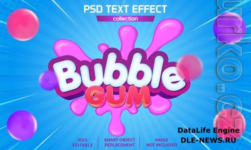 Bubble gum splash text effect psd