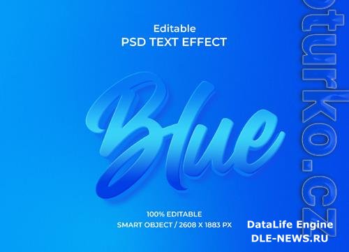 Blue editable text effect psd