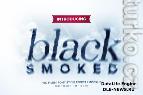 Black smoked text effect psd