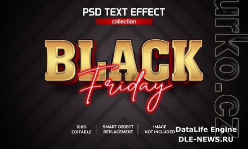 Black friday gold red neon text effect psd