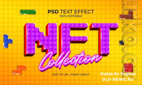 Nft block collection text effect psd