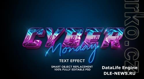 Cyber monday text effect template psd