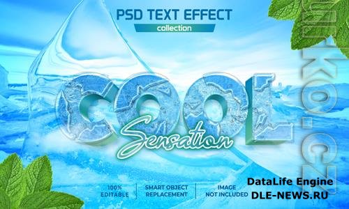 Cool sensation ice text effect psd
