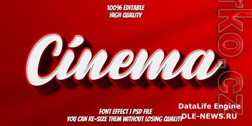 Cinema text effect style psd