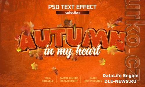 Autumn movie tittle text effect psd