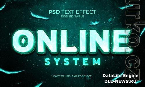 Online system text effect psd