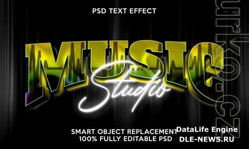 Music studio text effect template psd