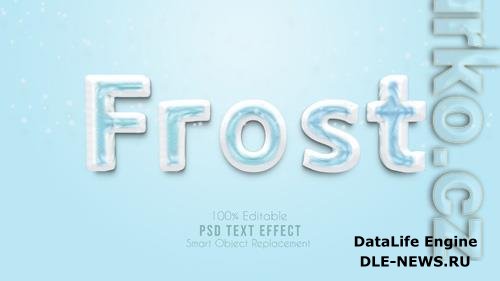 3d frost ice text effect psd