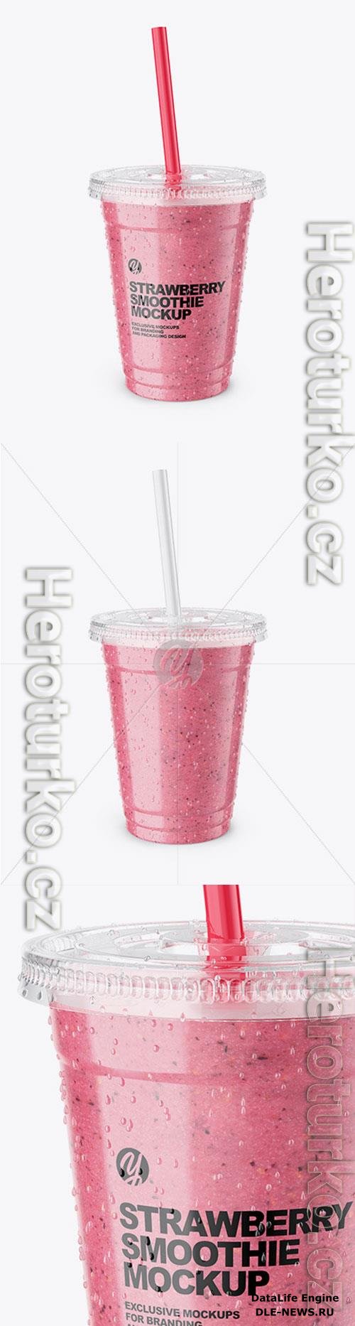 Strawberry Smoothie Cup with Straw 72712