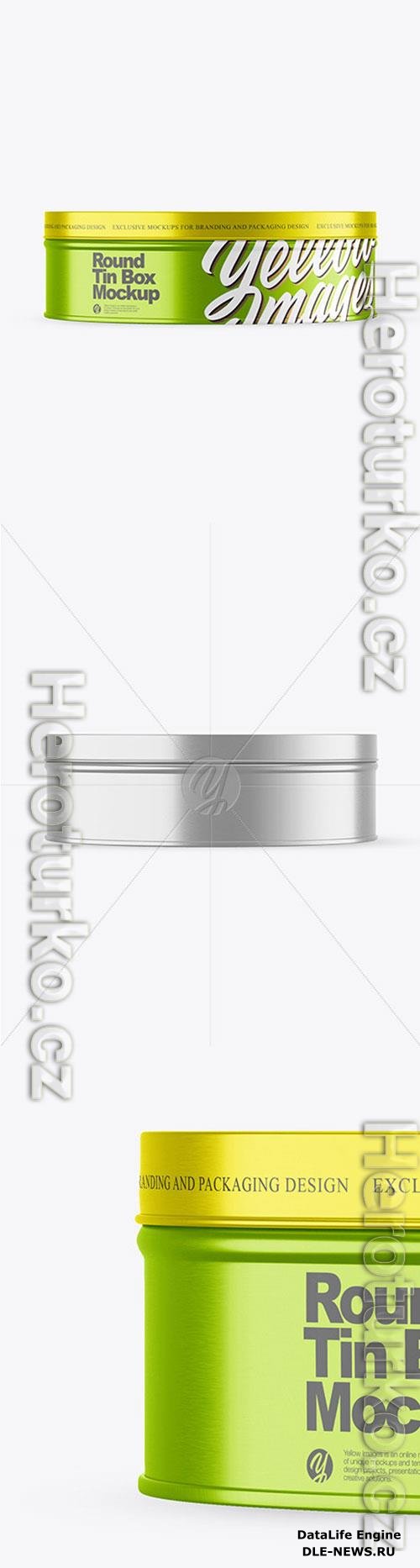 Metallic Round Tin Box Mockup 72671