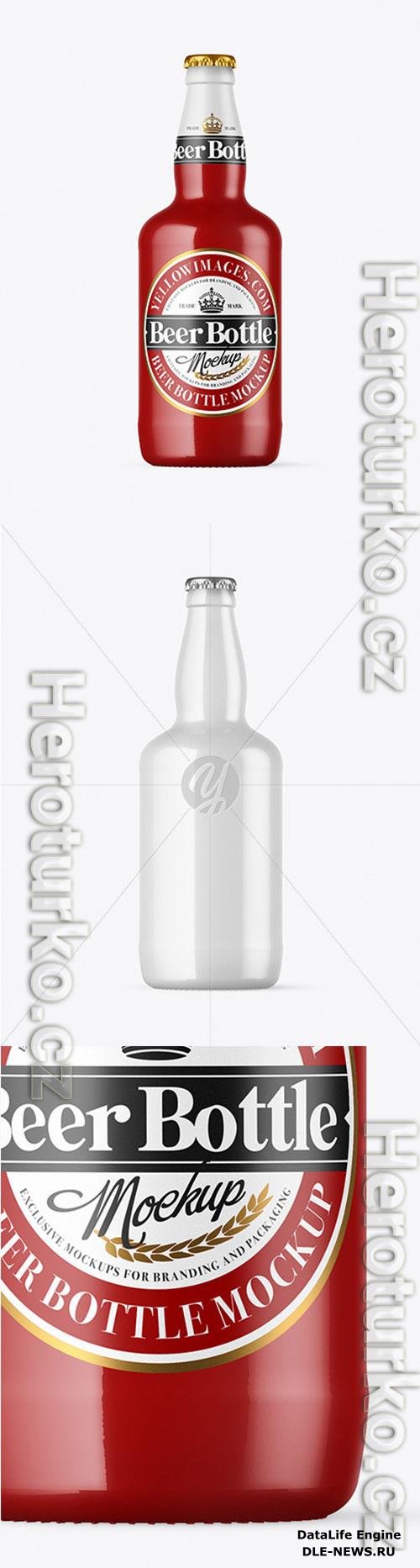 Glossy Beer Bottle Mockup 72820