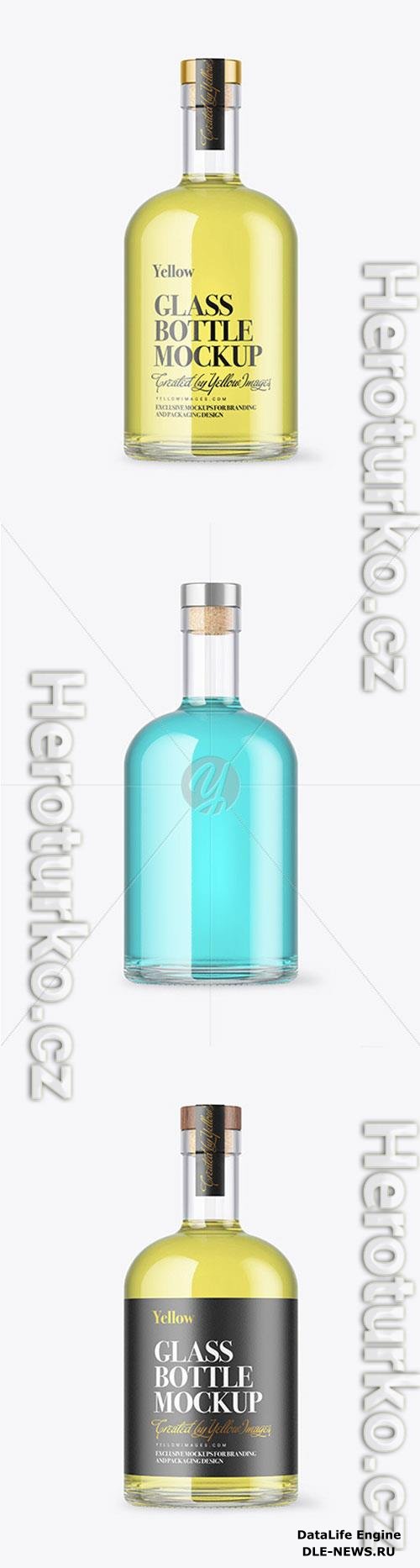 Clear Glass Drink Bottle Mockup 72803