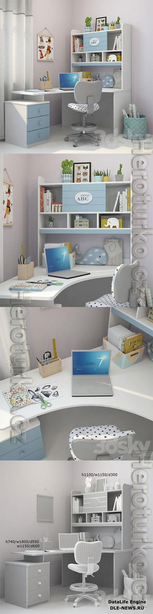 3D Models Writing desk and decor for a nursery 3