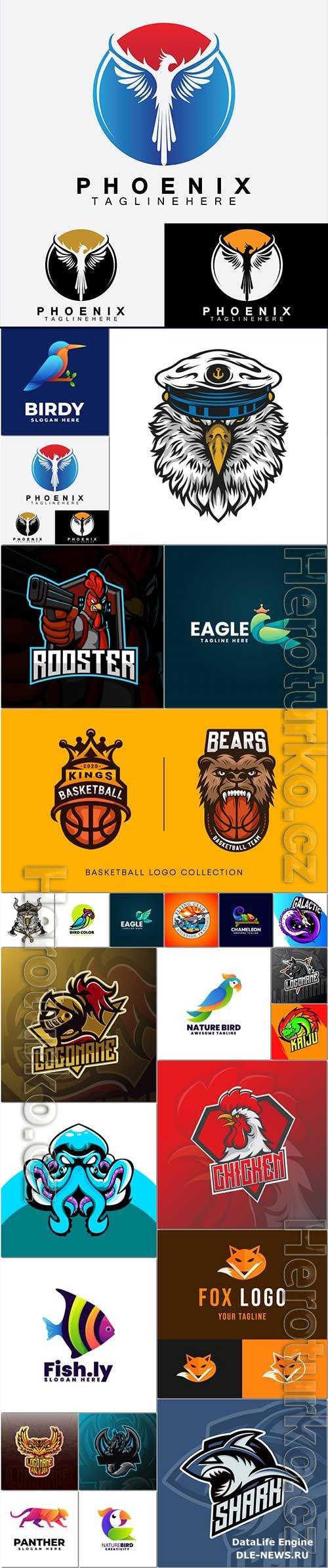 Mascot logo design set premium vector vol 30