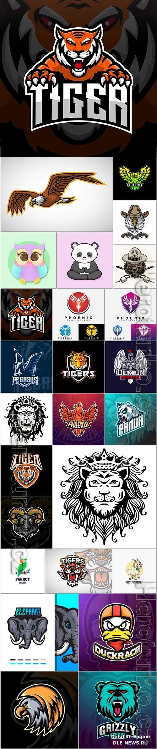 Mascot logo design set premium vector vol 9