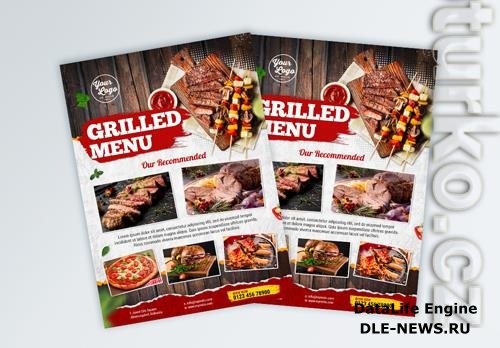 Vintage Grilled Menu Promotion Flyer Template