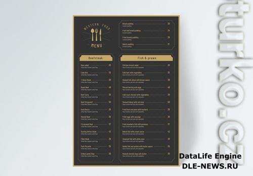 Simple Style Black Gold Menu Template