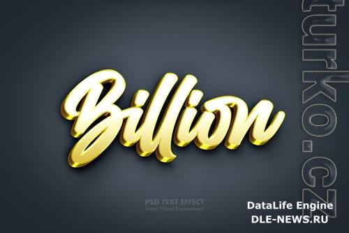 Billion 3d gold text effect psd