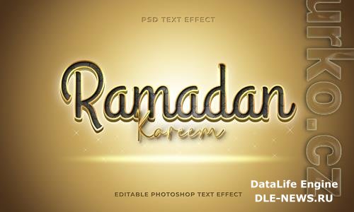 3d ramadan kareem text effect template psd