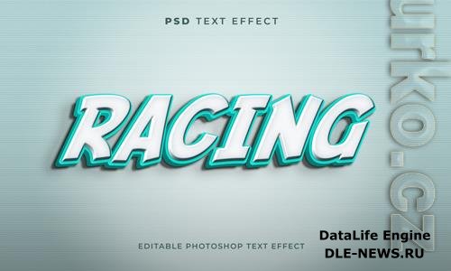 3d racing text effect template psd