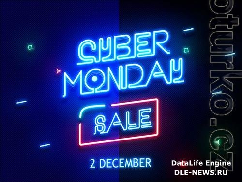 Cyber Monday Sale Neon Text Effect