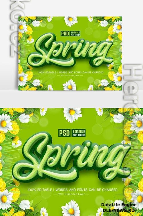 Beautiful Spring Text Effect With Flowers