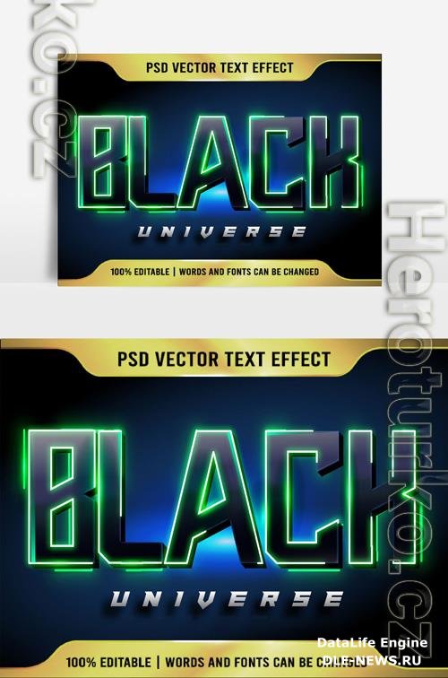 Beautiful black text effect 3D Effect
