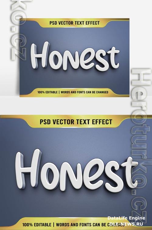 Text 3D very beautiful Honest