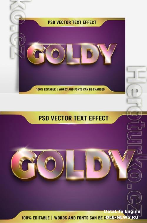 Text 3D very beautiful Goldy