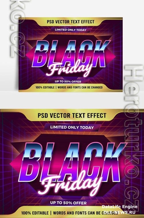 Beautiful text effect 3D Effect Black friday