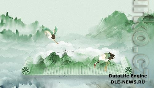 Psd Scroll Chinese Style Spring Background