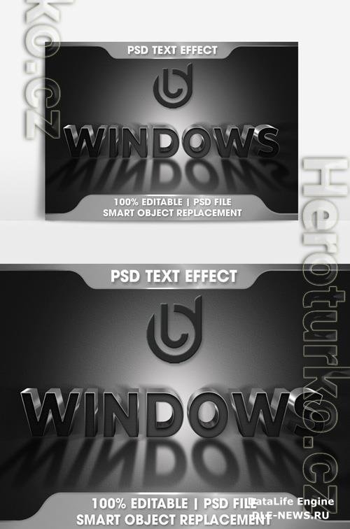 Windows text effect Text 3D correction