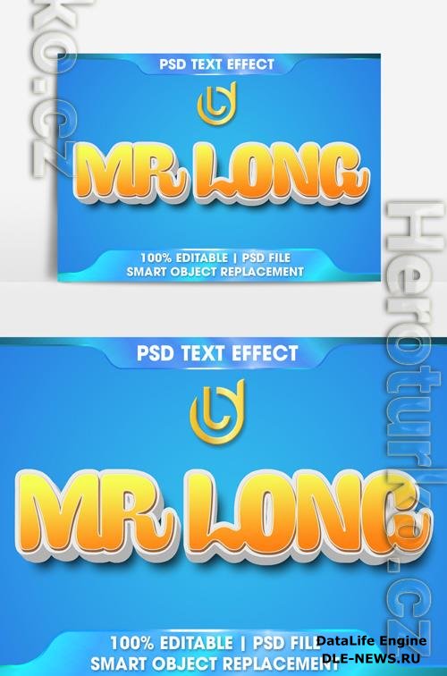 Mr Long 3D text effect