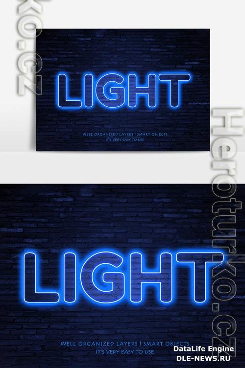 Light Neon Text Effect Vector Graphic Element