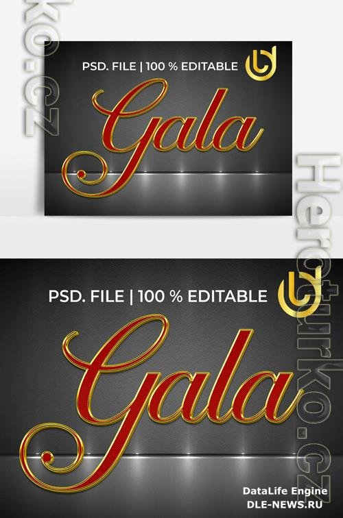 Gala 3D gold text effects correct