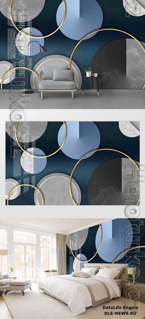 Modern geometric circular marble texture background wall