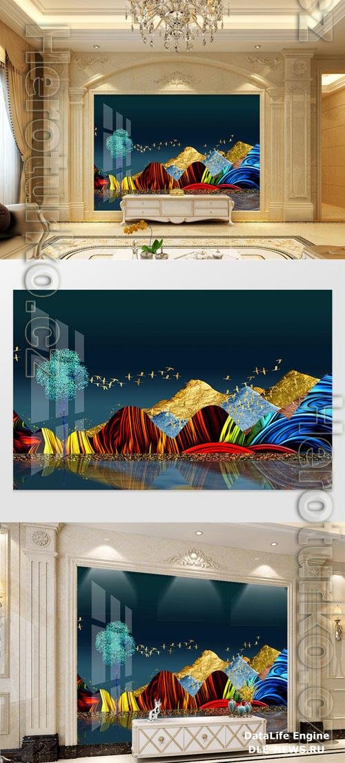 Landscape new style abstract ancient background wall