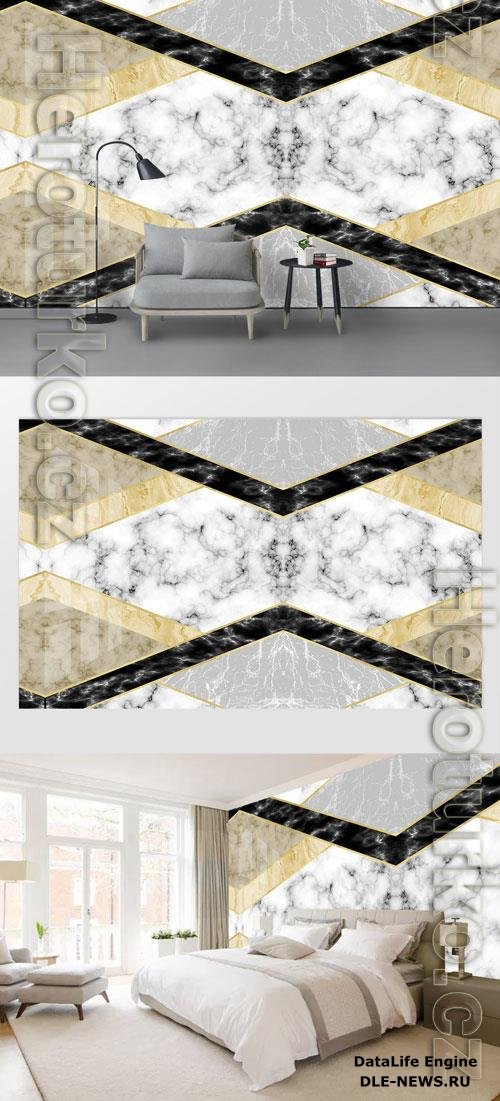 Geometric marble tile lines modern background wall vol 5