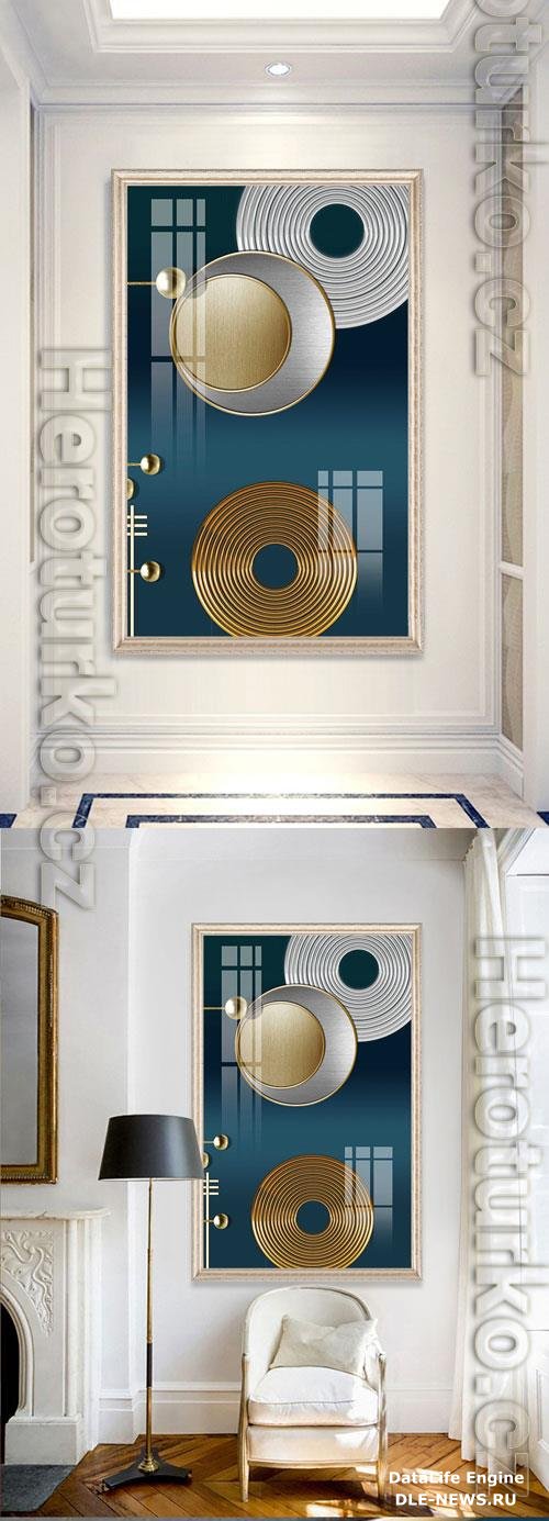 New Chinese geometric simple modern texture relief decorative painting