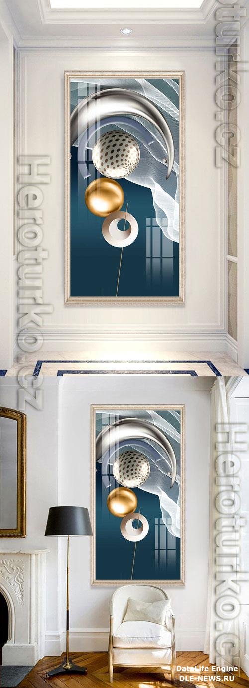 Modern geometric light luxury Chinese style porch decoration painting